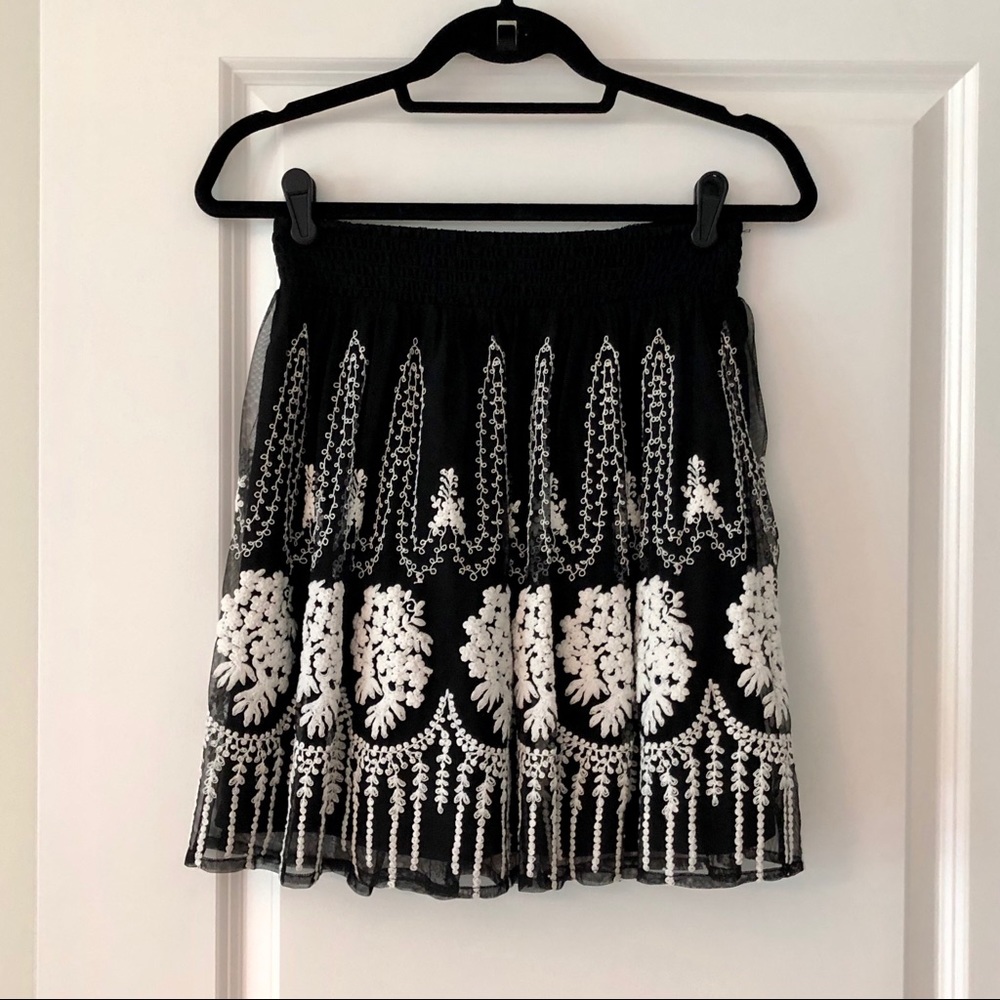 ZARA Embroidered Skirt
